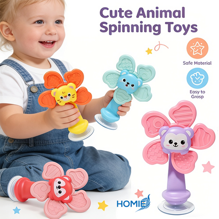 Spinning Flower Animal Character Toys