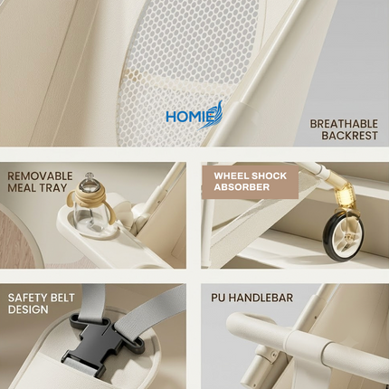 HOMIE Cabin Size Baby Stroller – Lightweight Compact Travel Pram