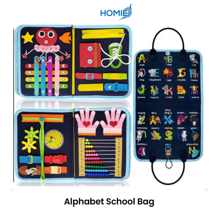 MONTESSORI BUSY BOARD BAG sensory toy for toddlers