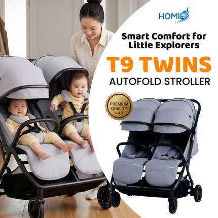 T9 AUTOFOLD STROLLER Smart Lightweight Compact Single and Twin Stroller (0-36 Months) 👶