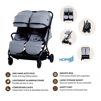 T9 AUTOFOLD STROLLER Smart Lightweight Compact Single and Twin Stroller (0-36 Months) 👶