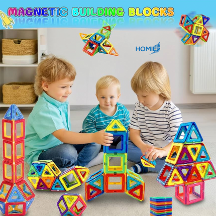 Magnetic Rod Building Blocks and Ties