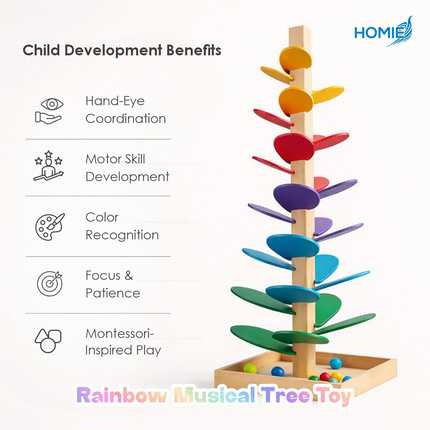 Rainbow Music Tree Toy marble run ball track educational toy