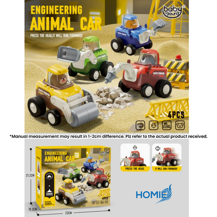 HOMIE Children Cars Press and Go Trucks (4 pcs Set)