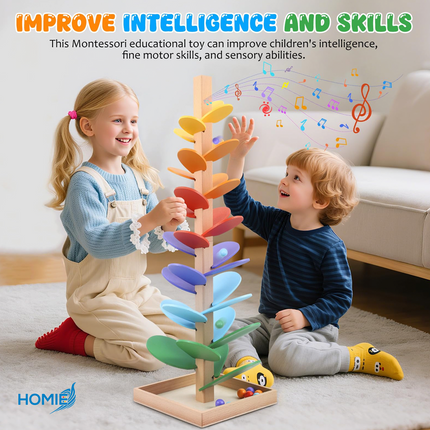 Rainbow Music Tree Toy marble run ball track educational toy
