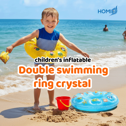DOUBLE SWIMMING RING CRYSTAL 3 layers thickened explosion proof security kids pool float (Inflatable Ring)