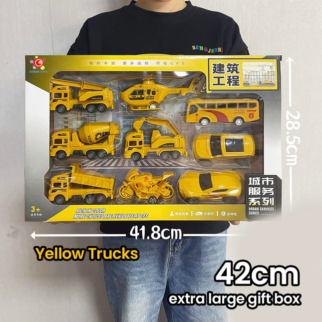 CITY CONSTRUCTION VEHICLE PLAYSET engineering truck toy with helicopter and crane