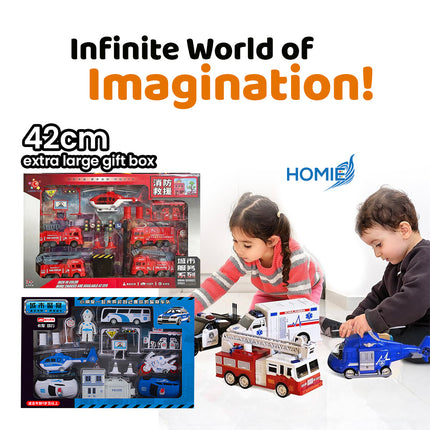 CITY CONSTRUCTION VEHICLE PLAYSET engineering truck toy with helicopter and crane