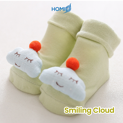 ANIMAL CARTOON BABY SOCKS anti slip soft cotton infant hosiery (Newborn to 1 Year)