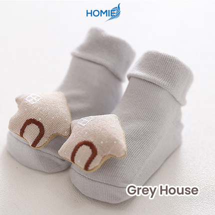 ANIMAL CARTOON BABY SOCKS anti slip soft cotton infant hosiery (Newborn to 1 Year)