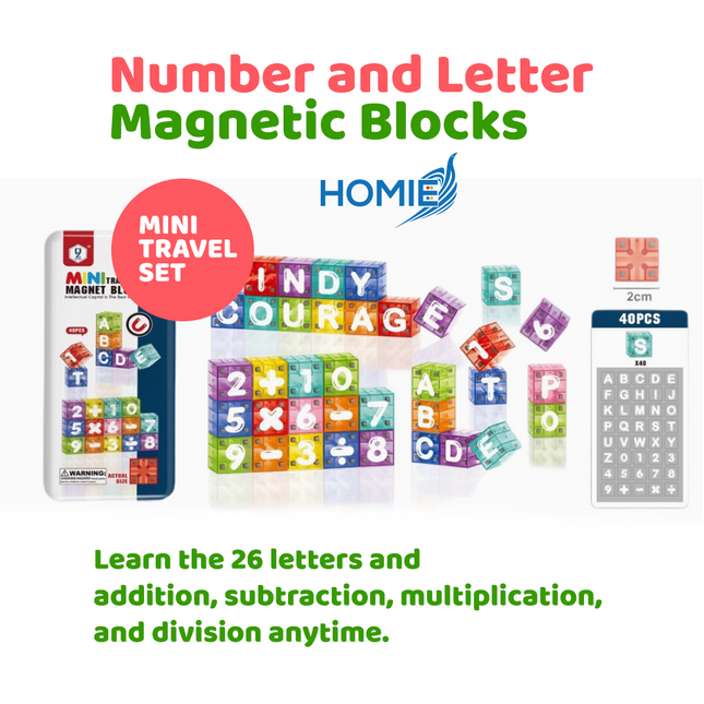 MAGNETIC NUMBERS CUBE alphabet blocks 3D diy building toy for kids (Educational STEM Toy)