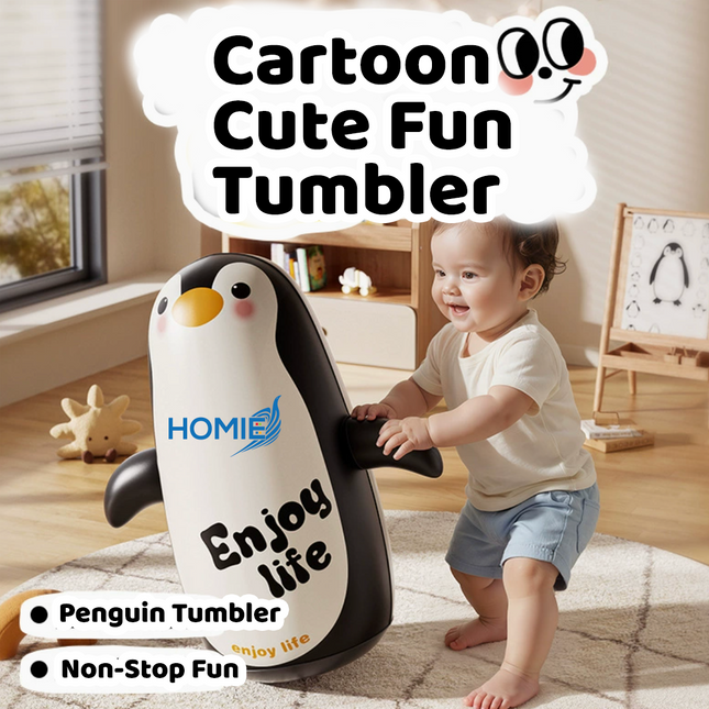 CARTOON CUTE FUN TUMBLER inflatable penguin wobbler toy for kids
