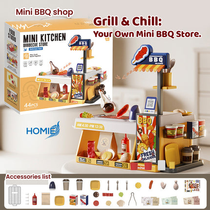 MINI KITCHEN FRIED CHICKEN SHOP color changing food toys pretend play set (DIY Burger Station)
