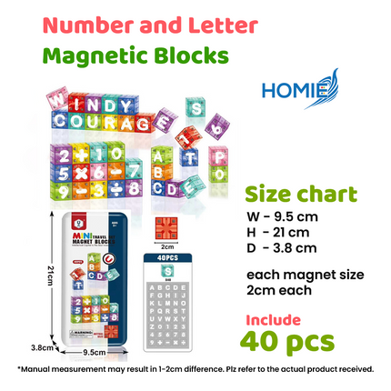 MAGNETIC NUMBERS CUBE alphabet blocks 3D diy building toy for kids (Educational STEM Toy)