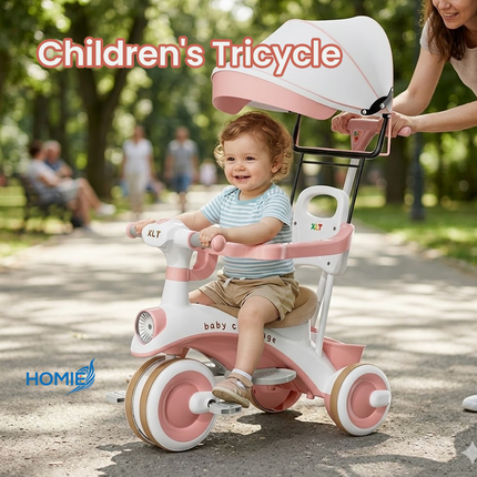 BABY Tricycle glide bike hand stroller with Sun Protector