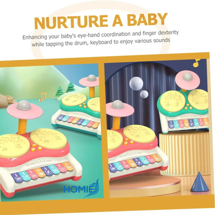 Drum and Piano 2in1 keyboard Percussion Toy Set