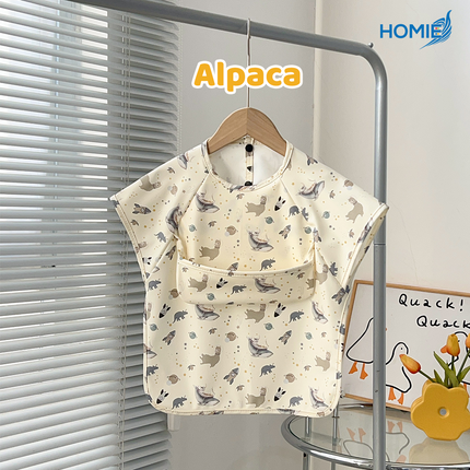 WATERPROOF SILICONE BIB WITH SLEEVELESS SHIRT baby feeding apron food catcher (Easy Clean)