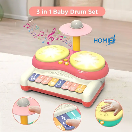 Drum and Piano 2in1 keyboard Percussion Toy Set