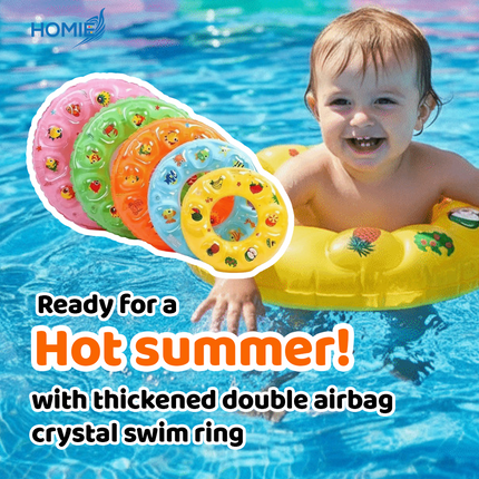 DOUBLE SWIMMING RING CRYSTAL 3 layers thickened explosion proof security kids pool float (Inflatable Ring)