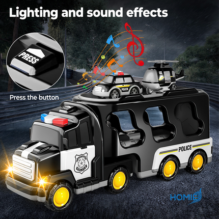 Transportation Carrier Truck Set police and engineering vehicle toys for boys