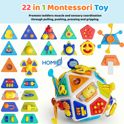 BUSY BALL sensory activity ball fine motor skills development toy (22 Sided Interaction)