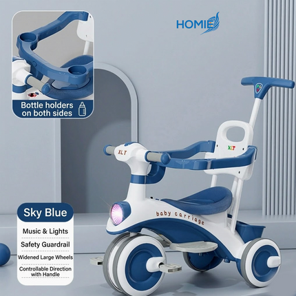 BABY Tricycle glide bike hand stroller with Sun Protector
