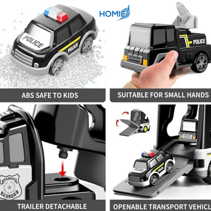 Transportation Carrier Truck Set police and engineering vehicle toys for boys