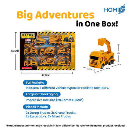 CITY CONSTRUCTION VEHICLE PLAYSET engineering truck toy with helicopter and crane