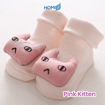 ANIMAL CARTOON BABY SOCKS anti slip soft cotton infant hosiery (Newborn to 1 Year)