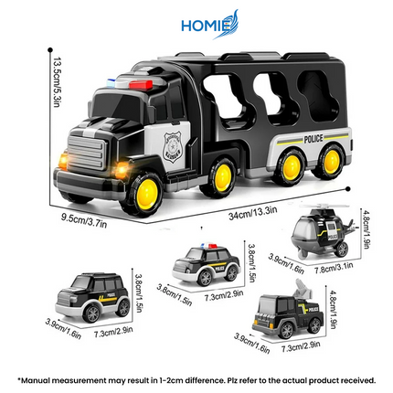 Transportation Carrier Truck Set police and engineering vehicle toys for boys