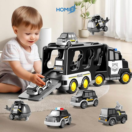 Transportation Carrier Truck Set police and engineering vehicle toys for boys
