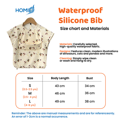 WATERPROOF SILICONE BIB WITH SLEEVELESS SHIRT baby feeding apron food catcher (Easy Clean)