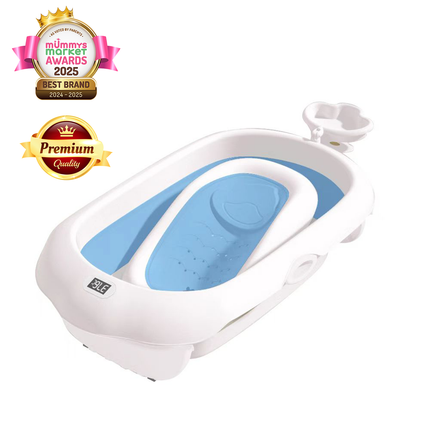 Cloud Foldable Thermometer Bathtub with Bath Rack