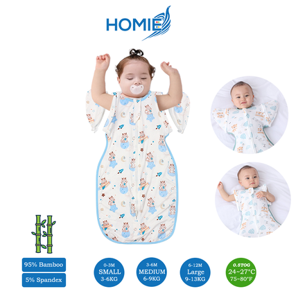 (A) 2 in 1 Transitional Swaddle Cotton & Bamboo Material