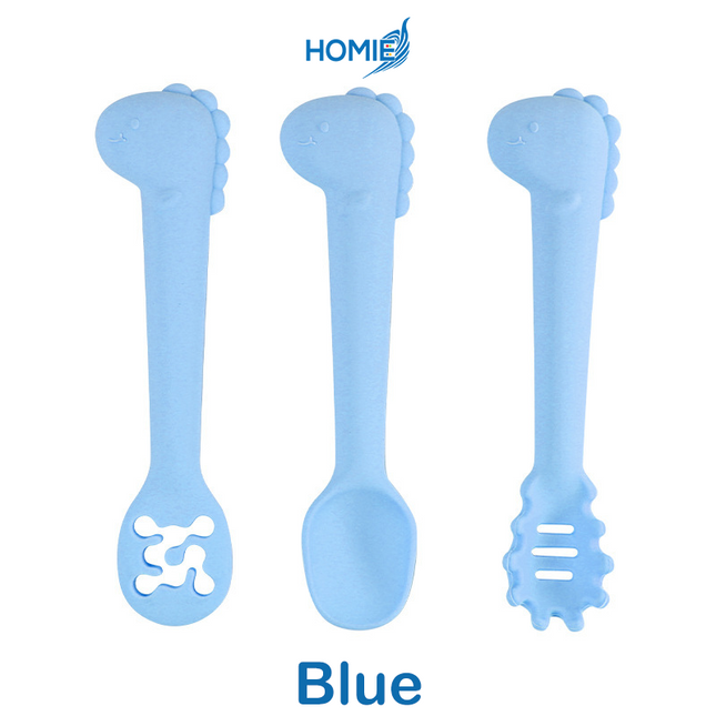 Silicone Baby Training Self-Feeding Spoon Set (Food-Safe Silicone for 1+ Year Olds)