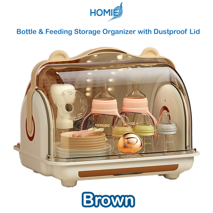 Milk Bottle & Feeding Storage Organizer with Dustproof Lid