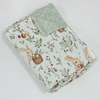 Minky Blanket -Bunny Leaf