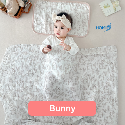 HOMIE Bamboo Muslin Swaddle Blanket – Ultra-Soft & Breathable (120x120cm)