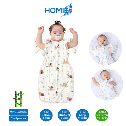 (A) 2 in 1 Transitional Swaddle Cotton & Bamboo Material