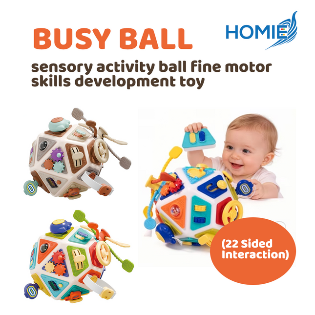 BUSY BALL sensory activity ball fine motor skills development toy (22 Sided Interaction)