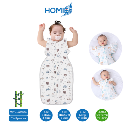 (A) 2 in 1 Transitional Swaddle Cotton & Bamboo Material