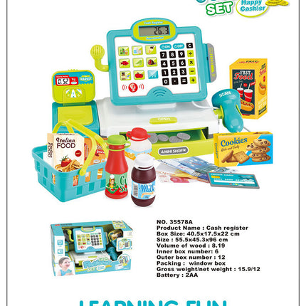 Mini Mart Cash Register Toy with Conveyor & Calculator