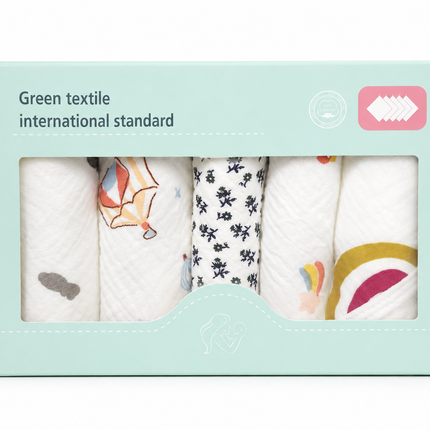 【5pcs】Face Towel Box Set (Random Design)