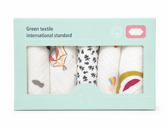 【5pcs】Face Towel Box Set (Random Design)