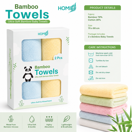 Bamboo Baby Bath Towel (70x90cm)