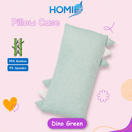 Green Dino Ultra Soft Bamboo Baby Pillows /Baby Bolster FULL SET