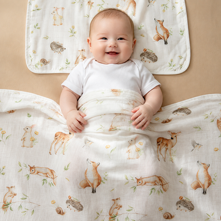 Bamboo Muslin Swaddle Blanket (120x120cm)