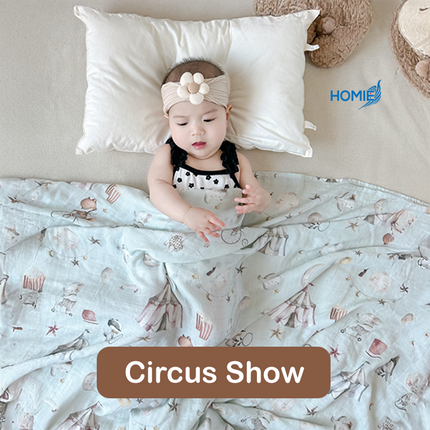 HOMIE Bamboo Muslin Swaddle Blanket – Ultra-Soft & Breathable (120x120cm)