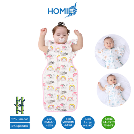 (A) 2 in 1 Transitional Swaddle Cotton & Bamboo Material