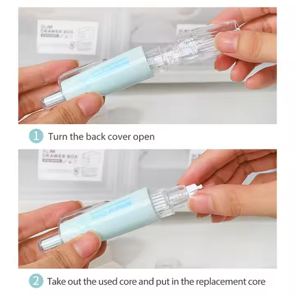 Press-Type Pen Style Correction Tape – Refillable Transparent Student Corrector for Smooth & Precise Fixing